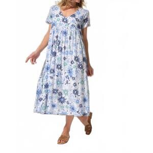 NEW HUBLOT jacinthe dress in white blue fish print